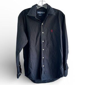Ralph Lauren Men’s Custom Fit Black Button Down Shirt - Size Medium
